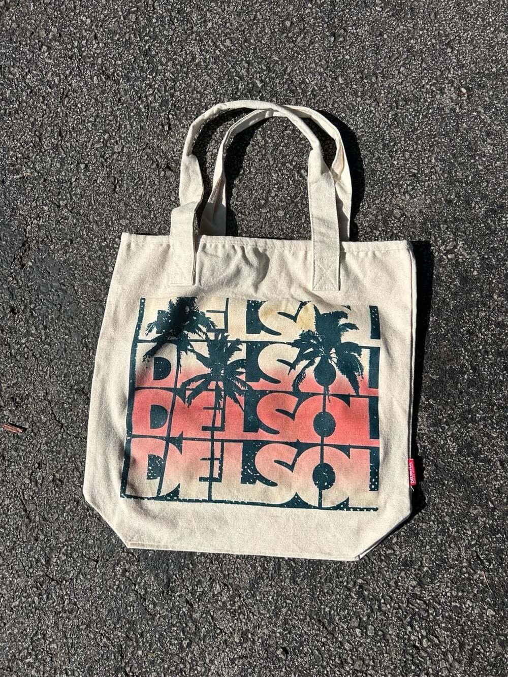 Del Sol Palm Tree Color Change Canvas Tote Shopping Bag